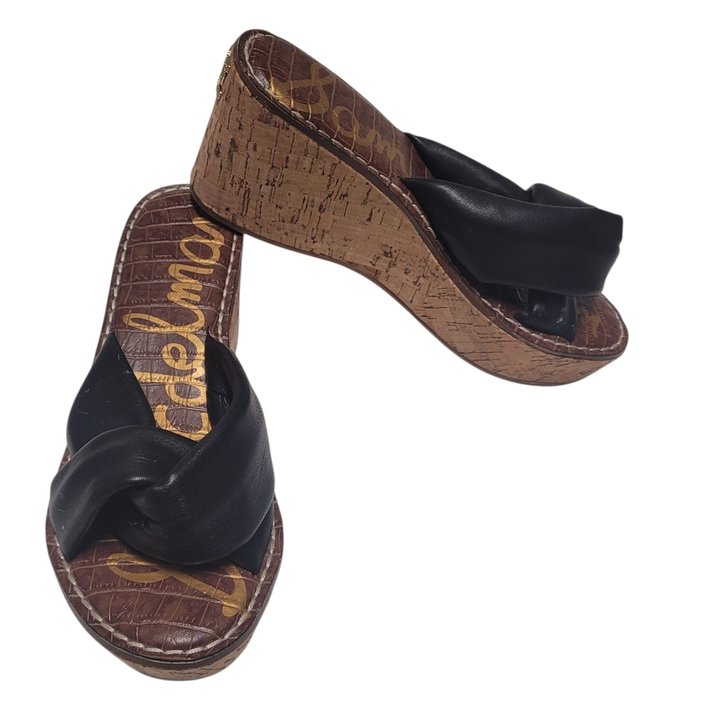 Sam Edelman Ramsey Black Wedge Sandals